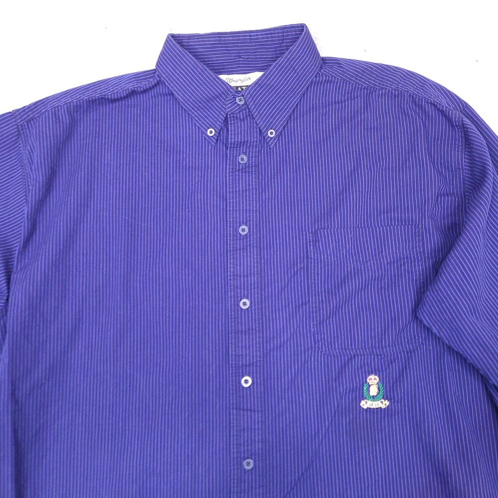 Wrangler Riata Shirt Mens‎ XL Blue Striped Button Down Western Cowboy